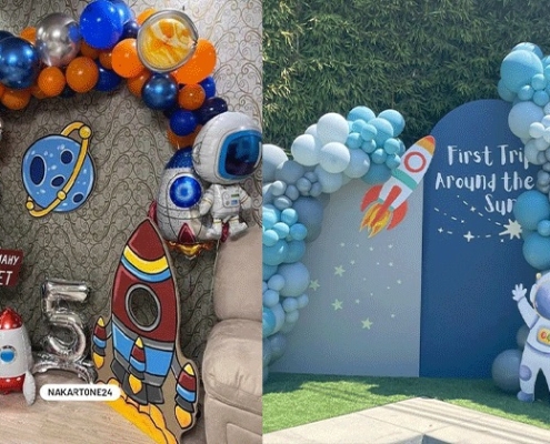 ایده بادکنک آرایی تم تولد فضانورد