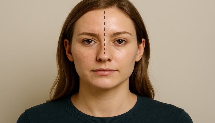 زنی با پوست خشک و چرب