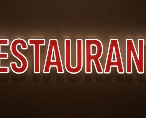 تابلو چلنیوم قرمز رستوران