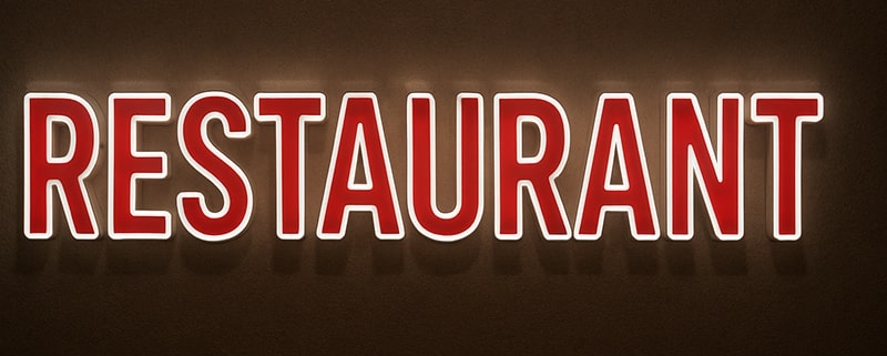 تابلو چلنیوم قرمز رستوران