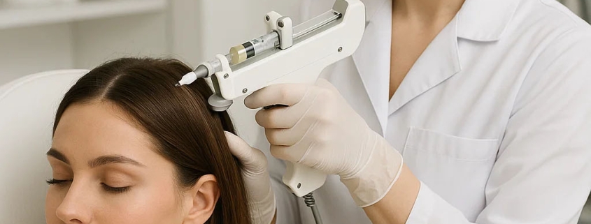 تصویر انجام مزوتراپی مو در کلینیک زیبایی