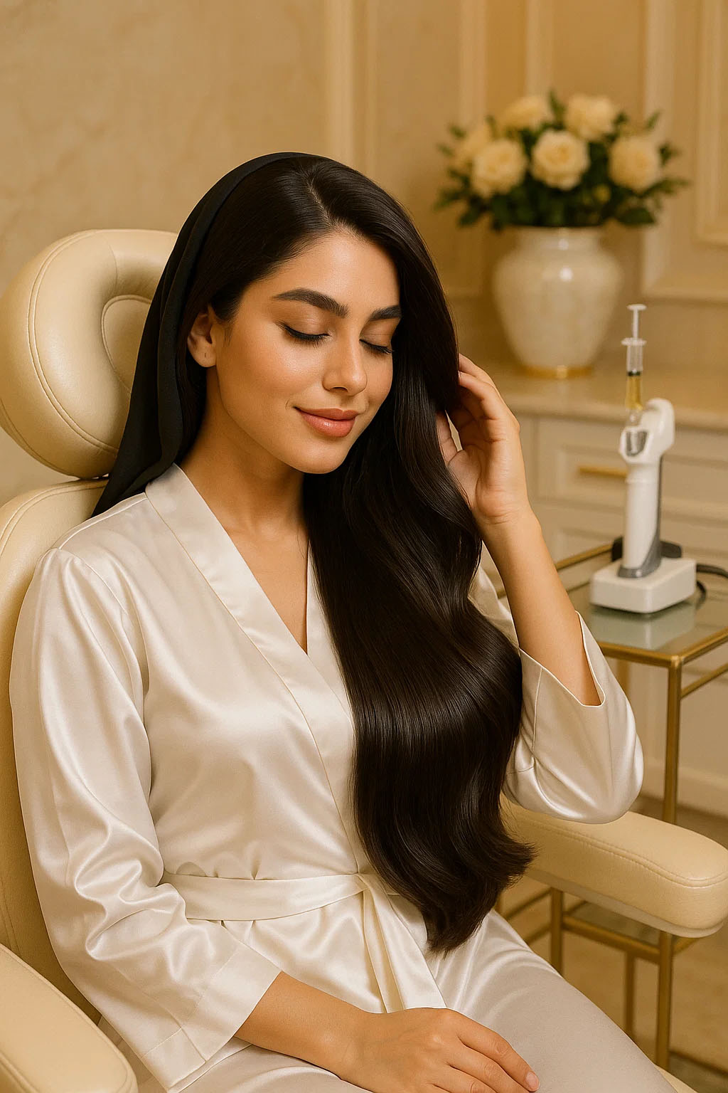 موهای سالم و درخشان پس از مزوتراپی مو در کلینیک زیبایی