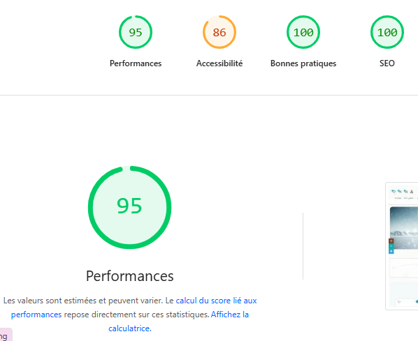نتایج PageSpeed Insights برای بررسی عملکرد و سرعت سایت